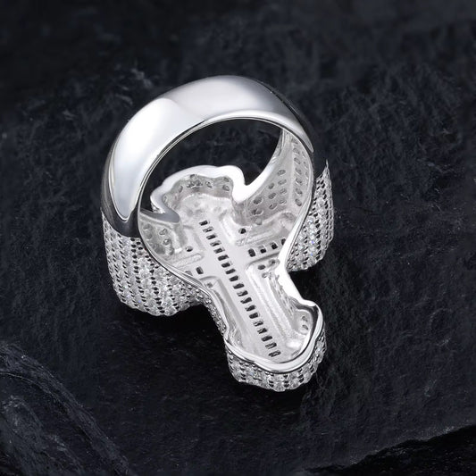 Cross hip hop ring vvs Moissanite