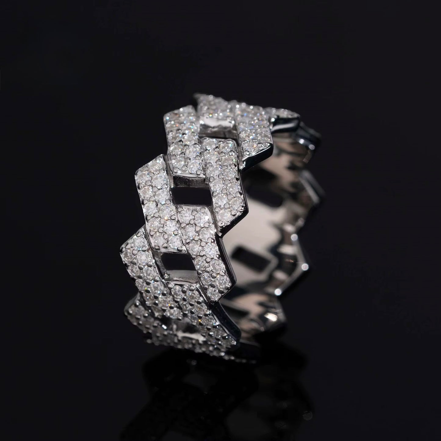 Man Moissanite Cuban Ring