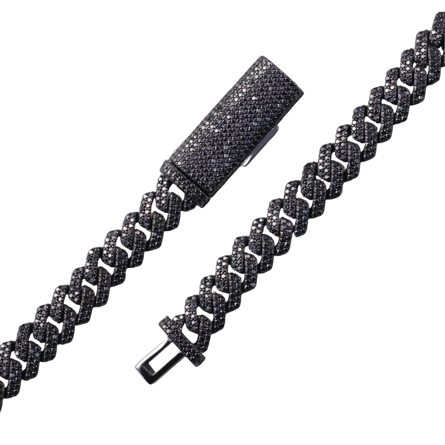 Silver black Rhodium Cuban link Chain.