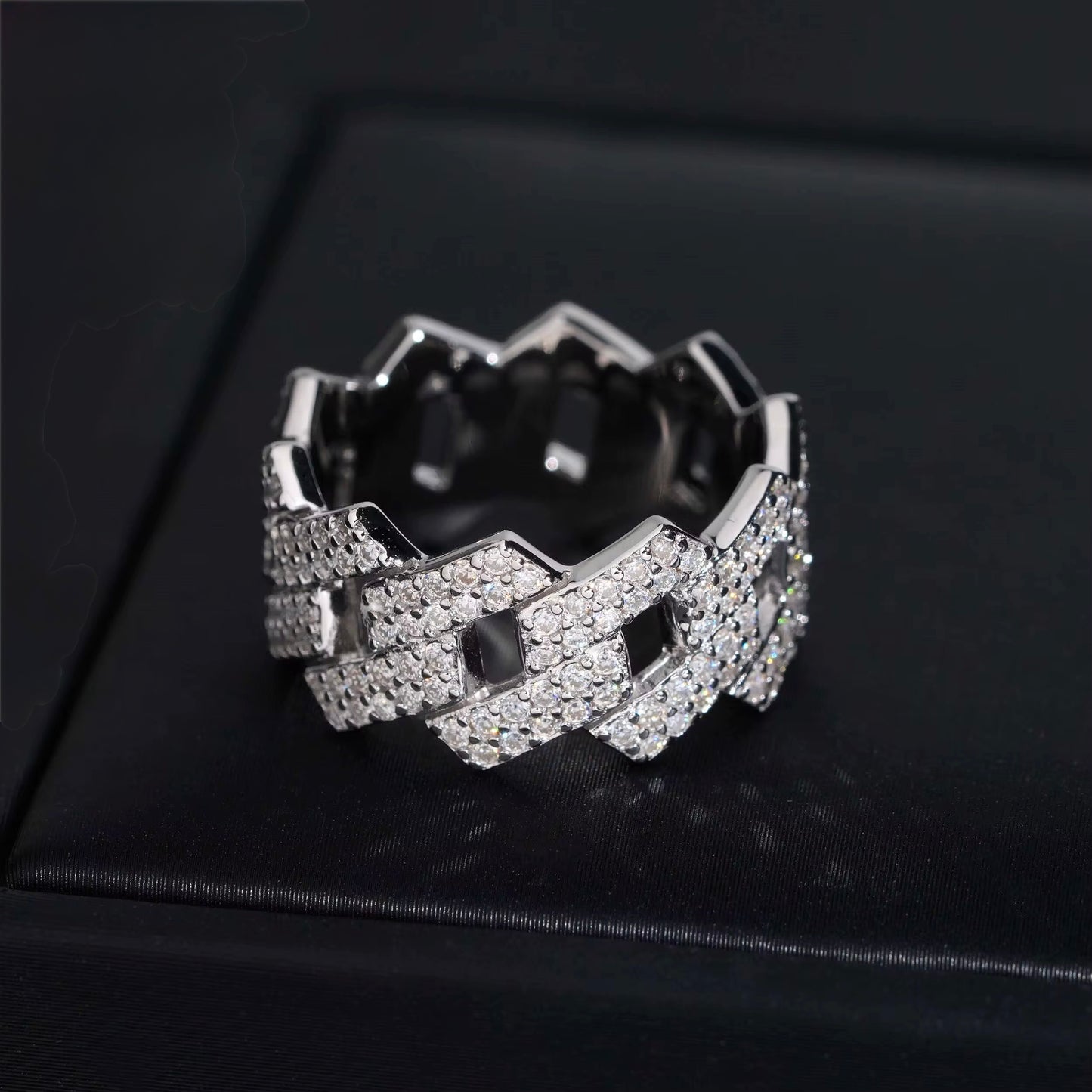 Man Moissanite Cuban Ring