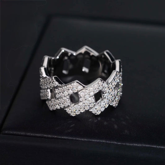 Man Moissanite Cuban Ring