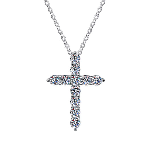 Silver Moissanite Cross