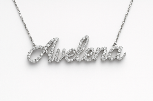 Avelena diamond name pendent 