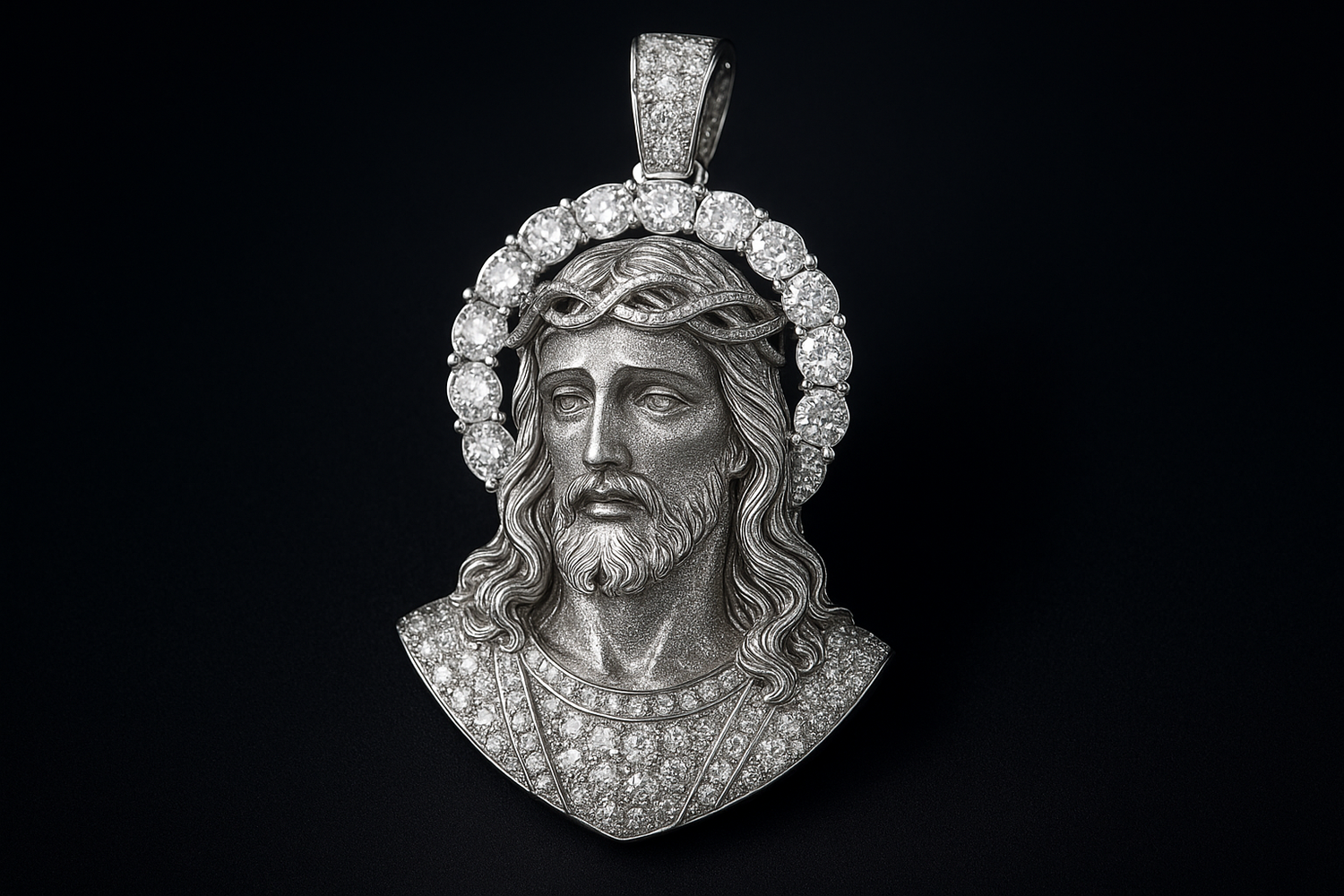 jesus custom diamond pendent 