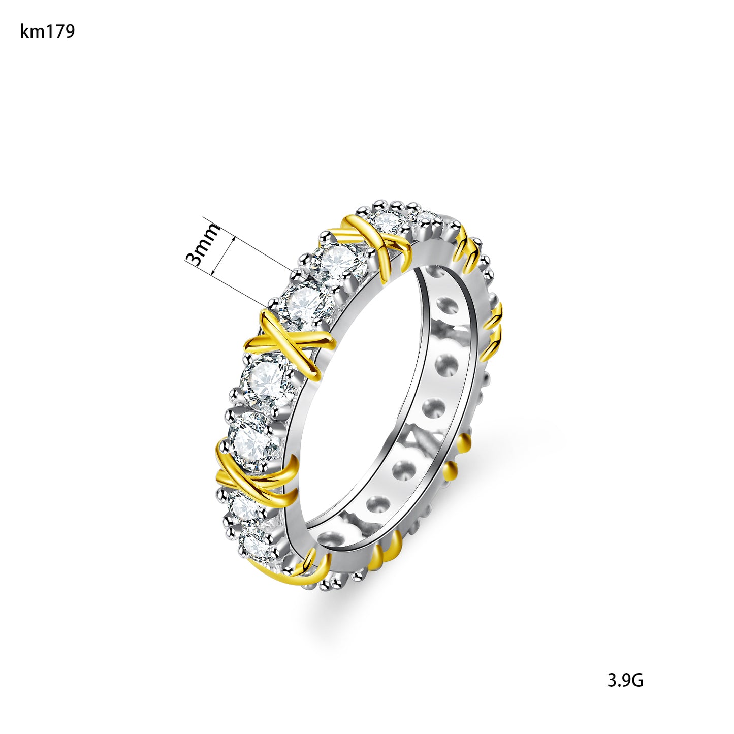 Trendy D Color Brilliant Cut 1.6CT 925 Sterling Silver VVS Moissanite Wedding Engagement Ring Band for Women